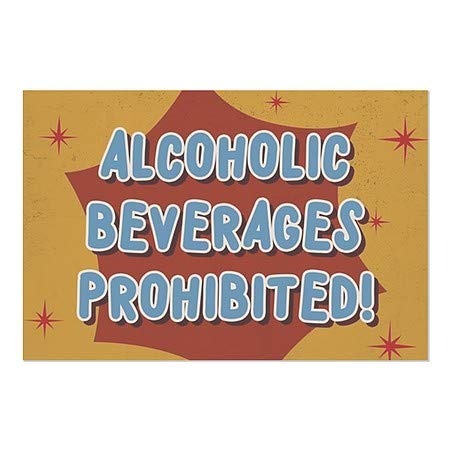 CGSignLab | משקאות אלכוהוליים אסורים -נוסטלגיה פרץ נצמד חלון | 30 x20